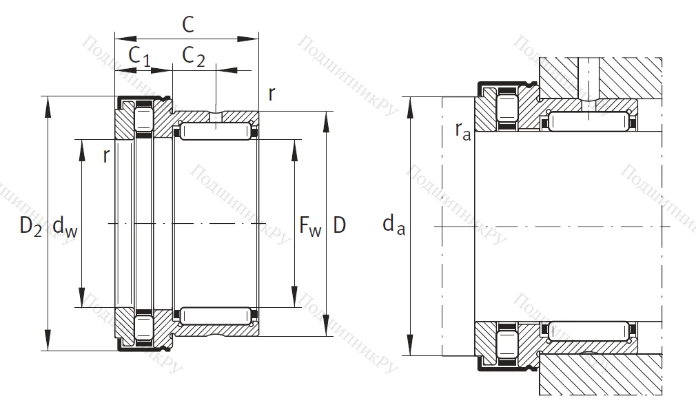 Комбинированный подшипник NKXR 30 Z XL