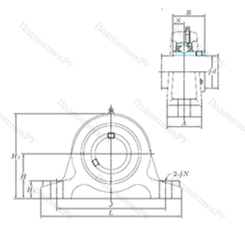 Подшипниковый узел шариковый радиальный UCIP 318-56