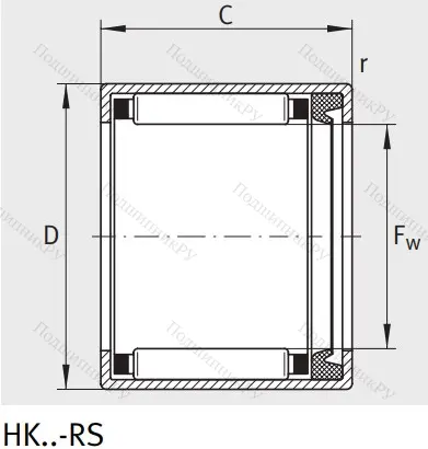 Игольчатый подшипник HK 2020 2RS L 271 от производителя  INA Игольчатый подшипник HK 2020 2RS L 271 от производителя  INA