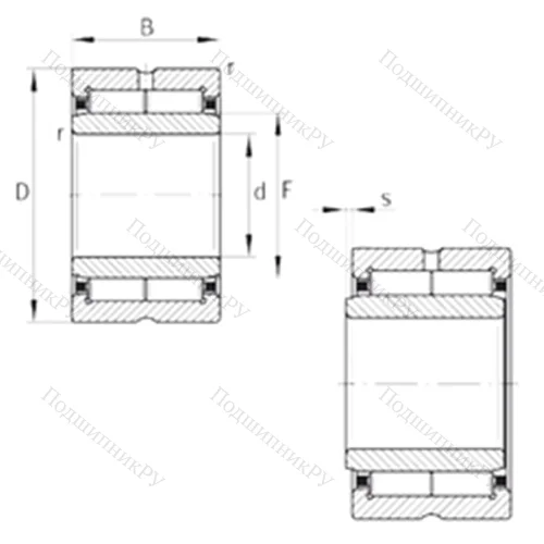 Подшипник игольчатый радиальный NKI 55/25-TW-XL