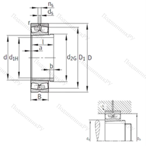 Подшипник роликовый радиальный самоцентрирующийся 24068-B-K 30-MB+AH 24068 от производителя  FAG