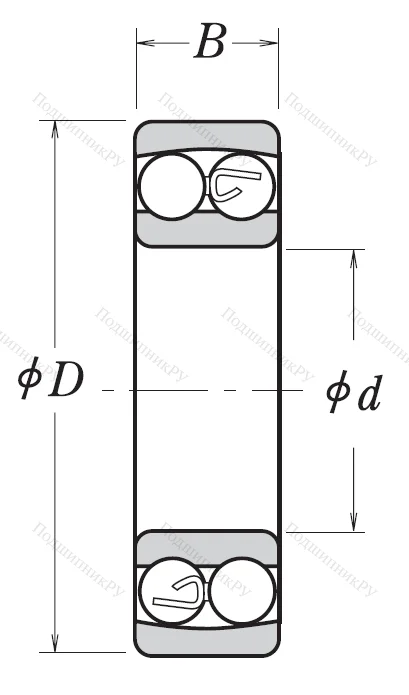 Двухрядный шариковый подшипник 1200