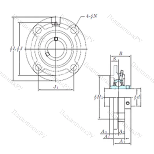 Подшипниковый узел шариковый радиальный UCFC 211-34
