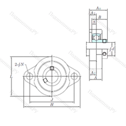 Подшипниковый узел шариковый радиальный BLF 205-15 от производителя  KOYO