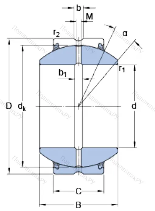 Шарнирный подшипник GEH 45 ES 2RS