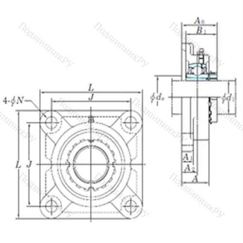 Подшипниковый узел шариковый радиальный UKF 328 от производителя  KOYO Подшипниковый узел шариковый радиальный UKF 328 от производителя  KOYO
