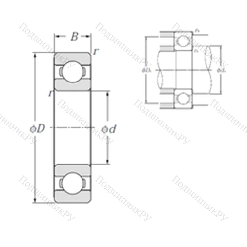 Подшипник шариковый радиальный 6919 от производителя  NTN Подшипник шариковый радиальный 6919 от производителя  NTN