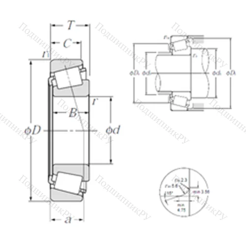 Подшипник роликовый радиально-упорный 4T-JL 69349/JL 69310 от производителя  NTN