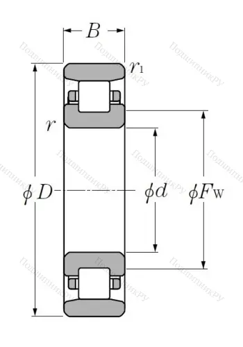 Роликовый цилиндрический подшипник N 214 от производителя  NTN Роликовый цилиндрический подшипник N 214 от производителя  NTN