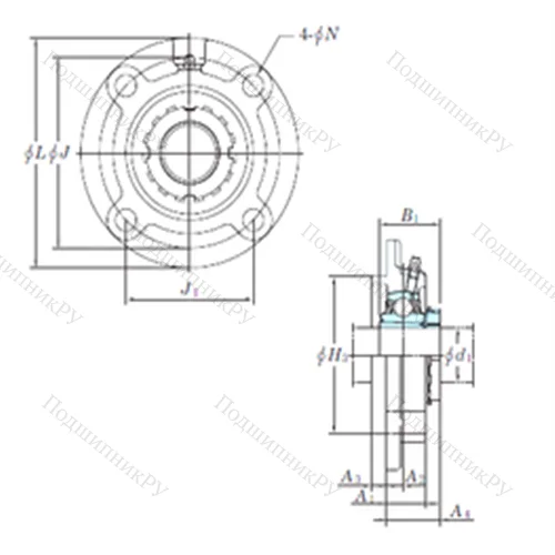 Подшипниковый узел шариковый радиальный UKFC 208