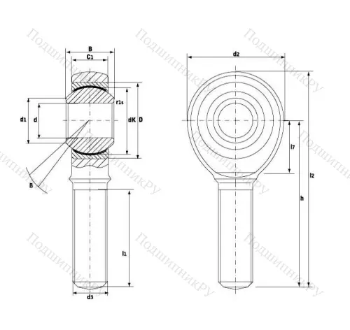 Шарнирная головка с наружной левой резьбой GAKL 16 PW в Владимире Шарнирная головка с наружной левой резьбой GAKL 16 PW в Владимире
