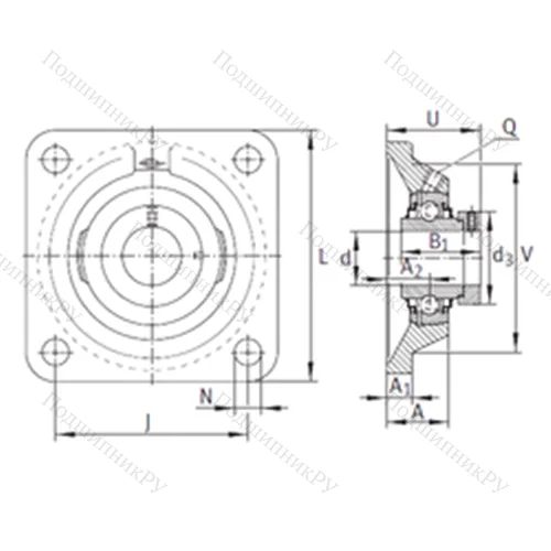 Подшипниковый узел шариковый радиальный TCJ 45