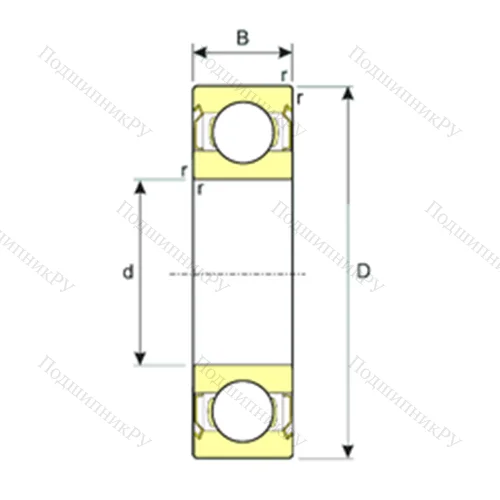 Подшипник шариковый радиальный 6300-ZZ от производителя  ISB Подшипник шариковый радиальный 6300-ZZ от производителя  ISB
