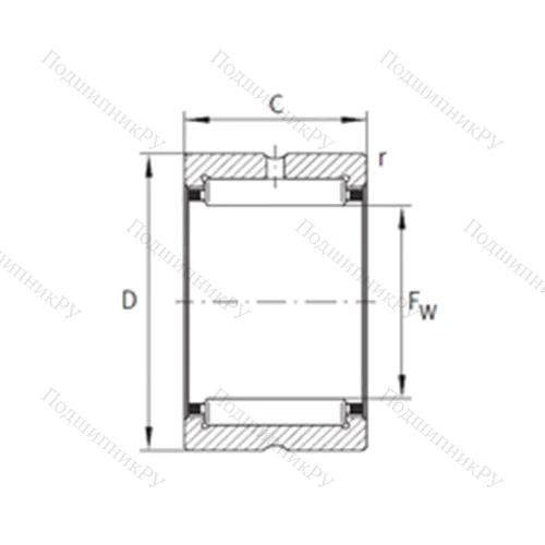 Подшипник игольчатый радиальный NK 15/16-XL