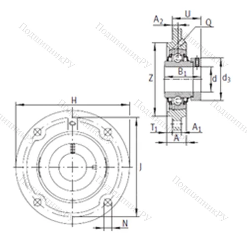 Подшипниковый узел шариковый радиальный RFE 45