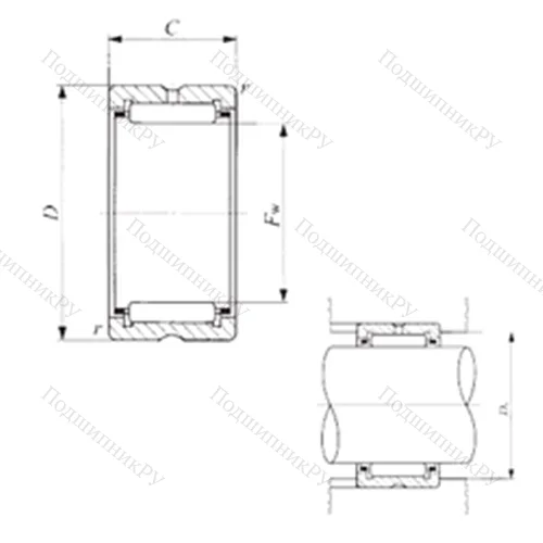 Подшипник игольчатый радиальный TAF 405020/SG