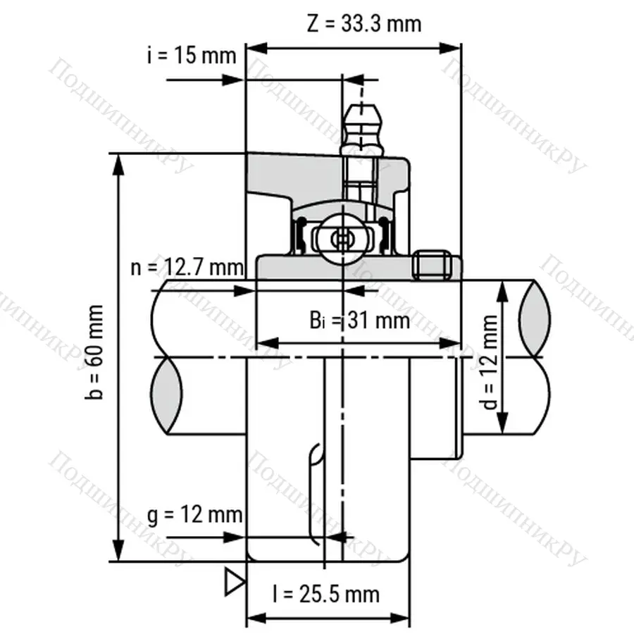 Подшипниковый узел UCFL 201 - Вал: 12 мм