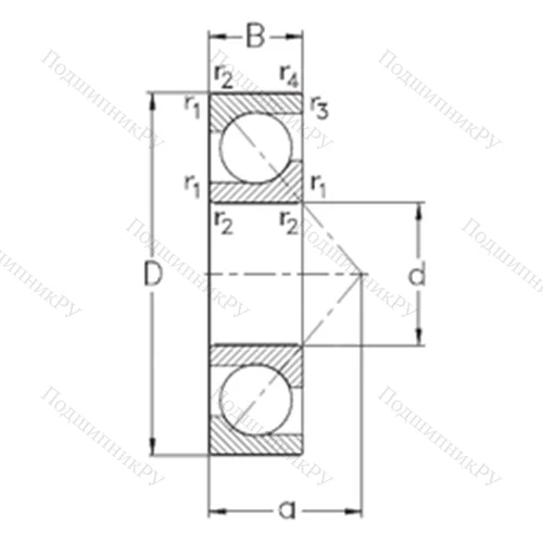 Подшипник шариковый радиально-упорный 7306-BE-MP