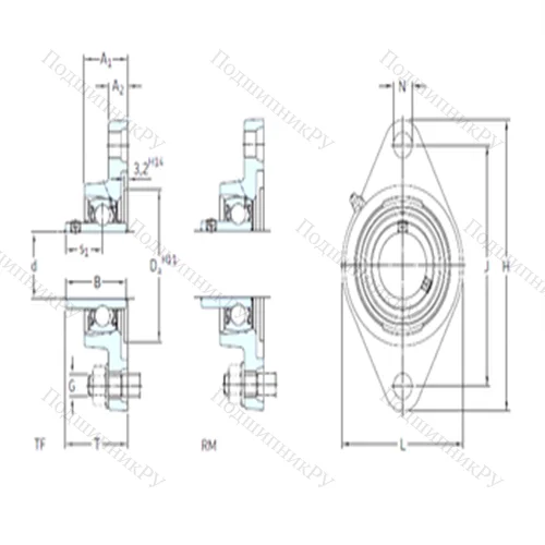Подшипниковый узел шариковый радиальный FYT 1.3/16 RM