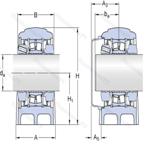 Стационарные роликоподшипниковые узлы (SKF ConCentra, для метрических валов) SYNT 65 F