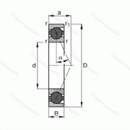 Подшипник шпиндельный HCB 7209-E-T-P 4S от производителя  FAG Подшипник шпиндельный HCB 7209-E-T-P 4S от производителя  FAG
