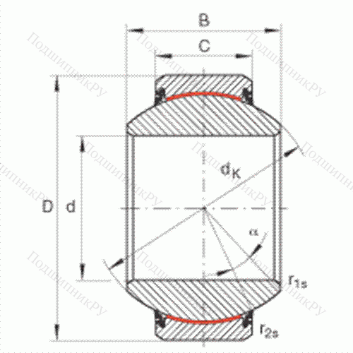 Подшипник шарнирный GE 110-FW-2RS