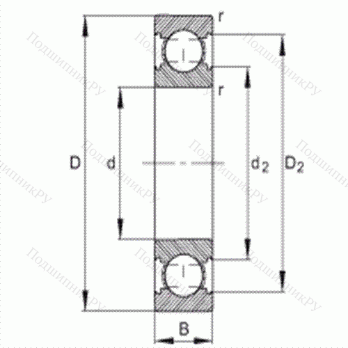 Подшипник шариковый радиальный 6200-C от производителя  FAG Подшипник шариковый радиальный 6200-C от производителя  FAG