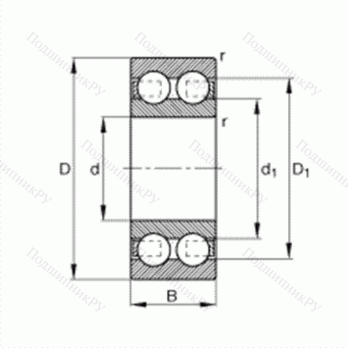 Подшипник шариковый радиальный 4308-B-TVH от производителя  FAG Подшипник шариковый радиальный 4308-B-TVH от производителя  FAG