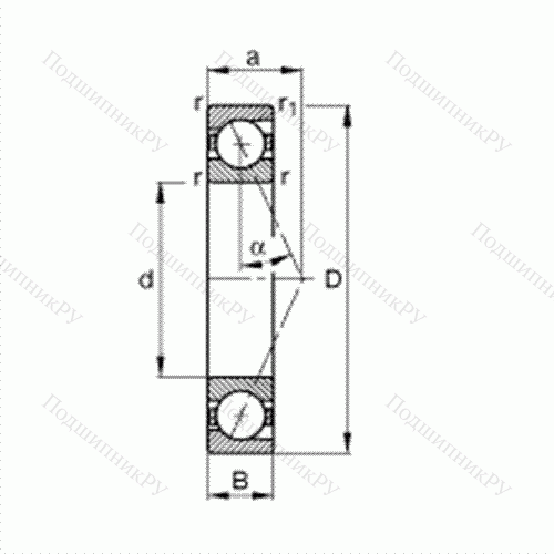 Подшипник шпиндельный B 7209-E-T-P 4S от производителя  FAG Подшипник шпиндельный B 7209-E-T-P 4S от производителя  FAG