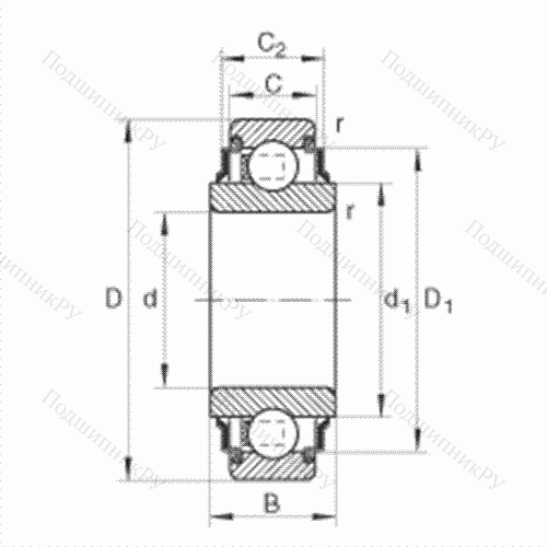 Подшипник шариковый закрепляемый 211-KRR от производителя  INA Подшипник шариковый закрепляемый 211-KRR от производителя  INA