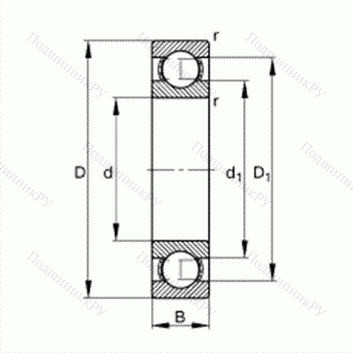 Подшипник шариковый радиальный 61819-Y от производителя  FAG Подшипник шариковый радиальный 61819-Y от производителя  FAG
