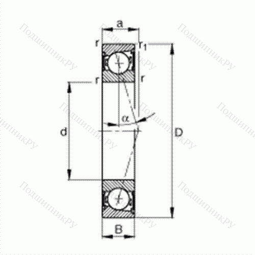 Подшипник шпиндельный B 7209-C-2RSD-T-P 4S от производителя  FAG Подшипник шпиндельный B 7209-C-2RSD-T-P 4S от производителя  FAG