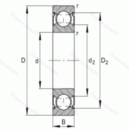 Подшипник шариковый радиальный 6201-C-2Z от производителя  FAG Подшипник шариковый радиальный 6201-C-2Z от производителя  FAG