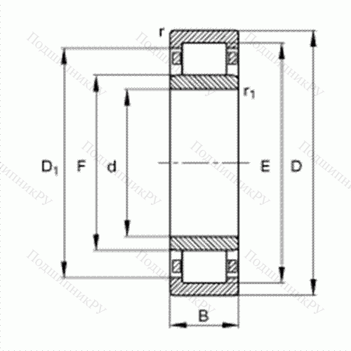 Подшипник роликовый радиальный NU 222-E-TVP 2 от производителя  FAG Подшипник роликовый радиальный NU 222-E-TVP 2 от производителя  FAG
