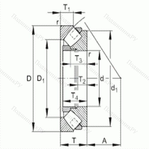 Подшипник роликовый упорно-радиальный сферический 29230-E 1-MB от производителя  FAG Подшипник роликовый упорно-радиальный сферический 29230-E 1-MB от производителя  FAG