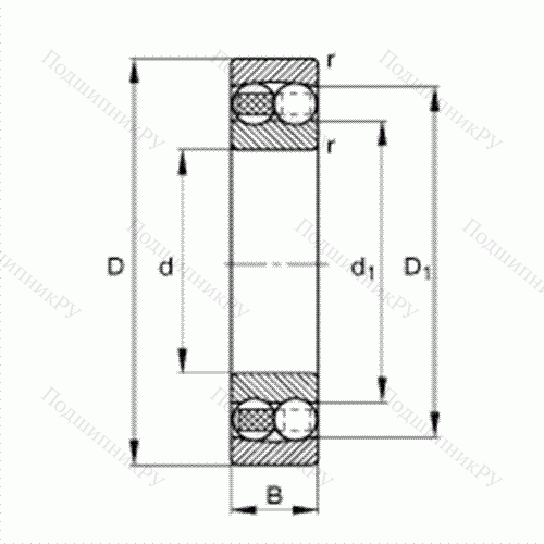 Подшипник шариковый радиально-сферический 1202-TVH от производителя  FAG Подшипник шариковый радиально-сферический 1202-TVH от производителя  FAG