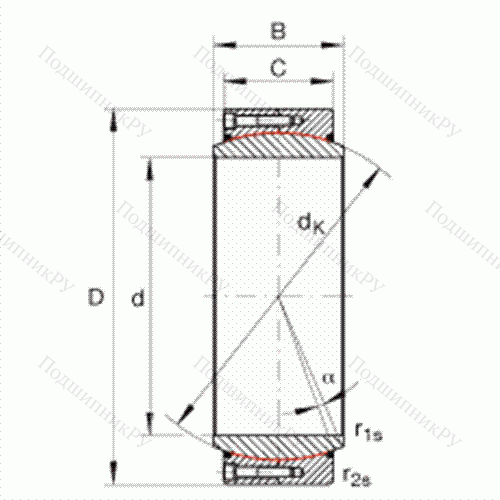 Подшипник шарнирный GE 480-DW-2RS 2