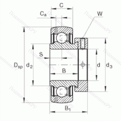 Подшипник шариковый закрепляемый GRAE 50-NPP-B от производителя  INA Подшипник шариковый закрепляемый GRAE 50-NPP-B от производителя  INA
