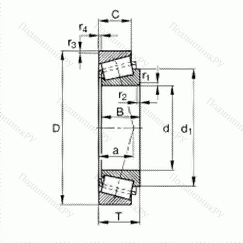 Подшипник роликовый конический T 4CB 120-XL от производителя  FAG Подшипник роликовый конический T 4CB 120-XL от производителя  FAG